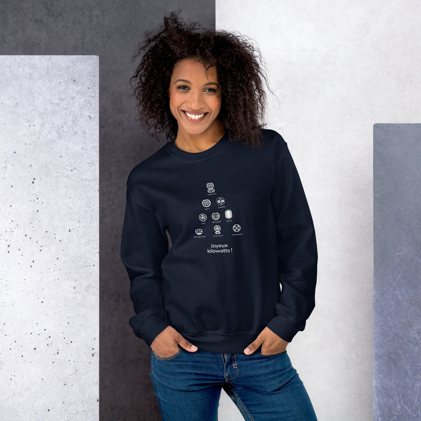 sweat noel femme voiture électrique